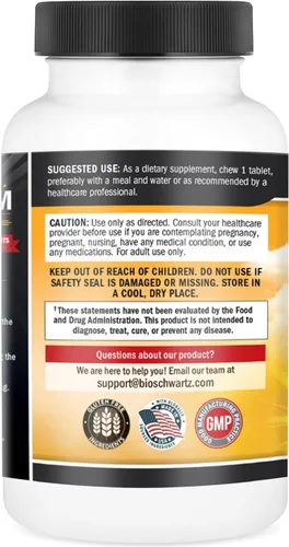 Vista 9 de BioSchwartz Vitamin D3 5000 IU (125 mcg) Chewable Tablets - Immune Support, Bone Strength, Healthy Muscle Function - Gluten-Free and Non-GMO