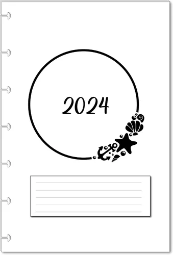 Vista 10 de Calendario mensual 2024 de repuesto para mini planificadores Happy de 7 discos, y mini cápsula NOTIQ (S6) (4.5 x 7 pulgadas) (gato)