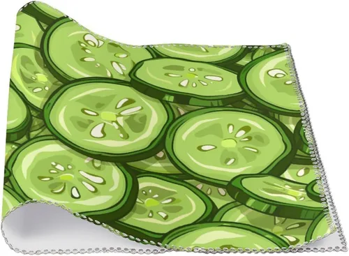 Vista 3 de Cucumber Slices Placemats Set of 6 Resistant Table Mats Washable Place Mats for Dinner Party Table Decoration