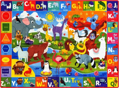 Vista 17 de QUOKKA Alfombra de juego para bebé para piso, alfombra ABC de superficie de felpa súper suave para niños pequeños y bebés, extra gruesa
