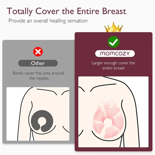 Vista 3 de Momcozy Paquetes de terapia de mama más grandes y almohadillas suaves para pezones de hidrogel, esenciales para la lactancia materna