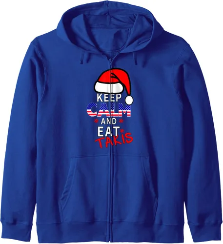 Vista 4 de Keep Calm And Eat Takis Let's Try It On This Christmas Zip Sudadera con capucha, Negro