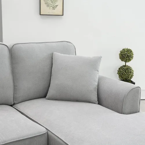 Vista 96 de Quarte Sofá seccional en forma de U, sofá modular con dos asientos individuales, dos sillas, combinación de bricolaje, tela de hilo en bucle Beige/5