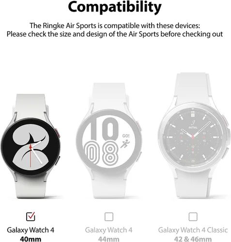 Vista 2 de Ringke Air Sports - Funda compatible con Samsung Galaxy Watch 4 de 1.575 pulgadas, delgada, suave, flexible, resistente, de TPU, bisel elevado