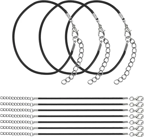 Vista 17 de MECCANIXITY 10 cordones de pulsera verde militar, pulsera de amistad ajustable de 9 pulgadas, cordón de poliéster encerado de 0.059 in con cierre