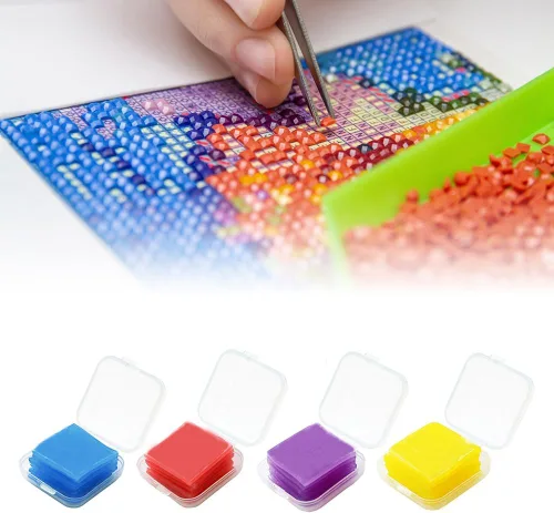 Vista 7 de Eforcase 24 piezas DIY diamante pegamento arcilla diamante imagen cera con 4 piezas diamante imagen cera organizador caso para diamante imagen