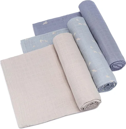 Vista 21 de Parker Mantas Envolventes para Bebé - Paquete de 3 Mantas Envolventes de Muselina 100% Algodón para Bebés Niñas - Conjunto Blossom Lightweight