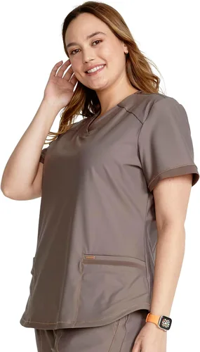 Vista 4 de Form Scrubs para mujer, cuello en V elástico de punto CK840