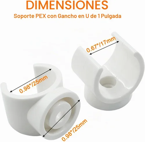 Vista 2 de Litoexpe Abrazaderas de Soporte para Tubo de PEX de 1 Pulgada de Plástico - Soporte para Tubo de PVC de 25mm, Clips Blancos, Herramienta de 12 piezas