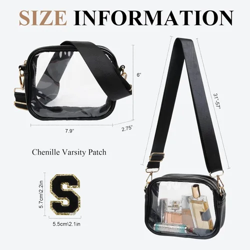 Vista 3 de TEBIEKOY Clear Purses for Women - Crossbody Small Bag, Stadium Approved, Sport Concerts