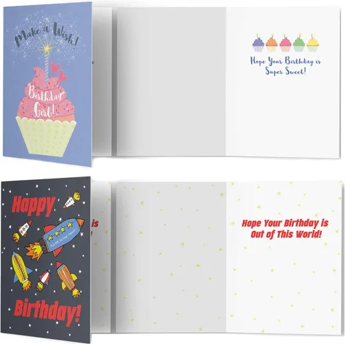 Vista 6 de Tiny Expressions - 10 tarjetas de cumpleaños para niños con mensajes interiores y sobres