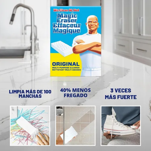 Vista 3 de Mr. Clean Almohadillas de limpieza originales Magic Eraser con Durafoam, 3