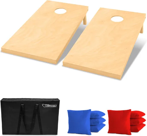 Vista 7 de GoSports - Juegos de Cornhole de madera maciza de primera calidad - Elija 4 x 2 pies o 3 x 2 pies - Los juegos de tableros incluyen un juego de 8