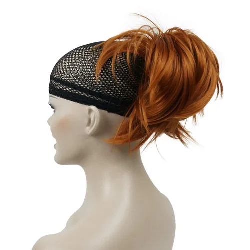 Vista 7 de Aimole Peluca de cabello sintético con clip y clip ajustable, extensiones cortas de cabello sintético (12TT26)