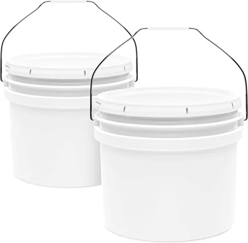 Vista 16 de EconoHome Cubo de plástico redondo de grado alimentario de 1 galón - Recipientes de almacenamiento de alimentos tipo deli con tapas ideales