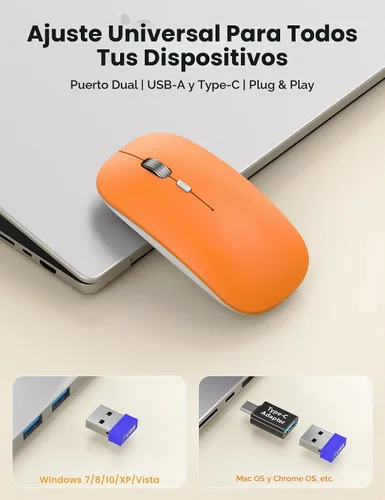 Vista 7 de SABLUTE M31 - Mouse Bluetooth para MacBook Pro/Air, iPad, mouse inalámbrico recargable de tres modos para 3 dispositivos (BT 5.2 + 2.4G), elegante