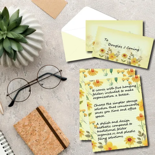 Vista 6 de 48 paquetes de papel estacionario rayado para escribir cartas, papel estacionario de doble cara con diseño floral de 8.5 x 11 pulgadas para escribir