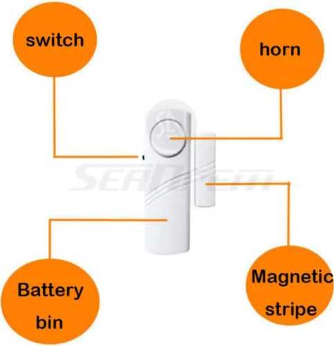 Vista 4 de Sistema de alarma de seguridad para el hogar, kit de bricolaje, sensor magnético, protector de guardián, alarma antirrobo de seguridad de vibración