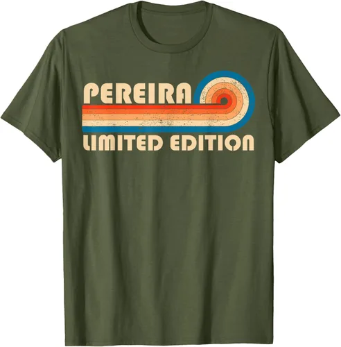 Vista 36 de PEREIRA - Camiseta vintage con apellido retro de los años 80 y 90, Negro
