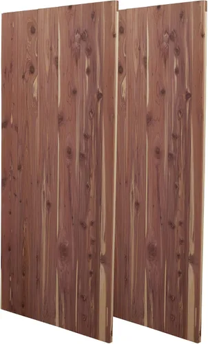 Vista 24 de Household Essentials 26140 CedarFresh - Juego de 4 perchas de madera de cedro rojo con barra fija y gancho giratorio, color marrón y rojo