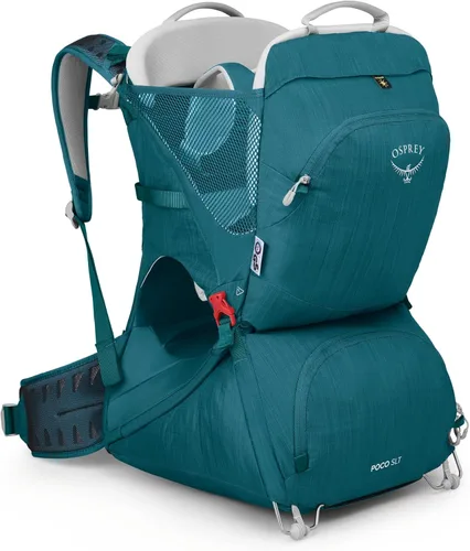 Vista 17 de Osprey Poco SLT Lightweight Child Carrier Backpack - Slimmed-Down Hiking Carrier for Toddlers with Safety Harness, Sunshade, and Ventilated