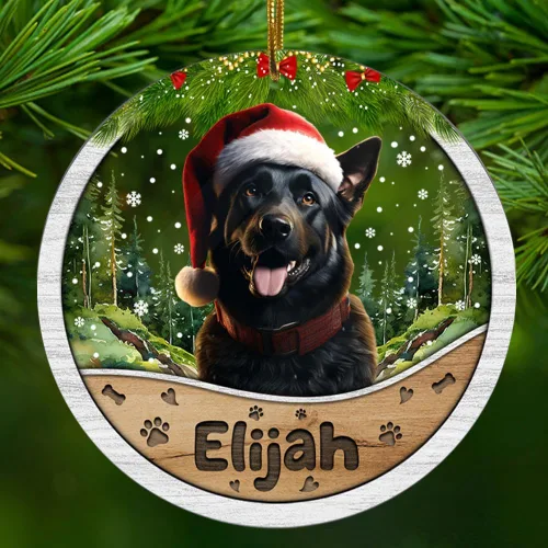 Vista 12 de Adorno personalizado de gato negro para regalo de Navidad de 2.90 x 2.90 pulgadas, acrílico personalizado con nombre de mascota, árbol para colgar