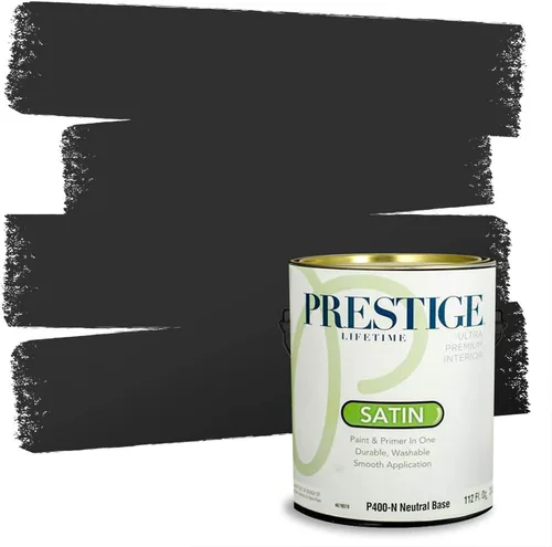 Vista 24 de PRESTIGE Pinturas Pintura Exterior e Imprimación en Uno, 1 Galón, Mate, Combinación Comparable de Sherwin Williams* Black Magic* SW6991-PCM