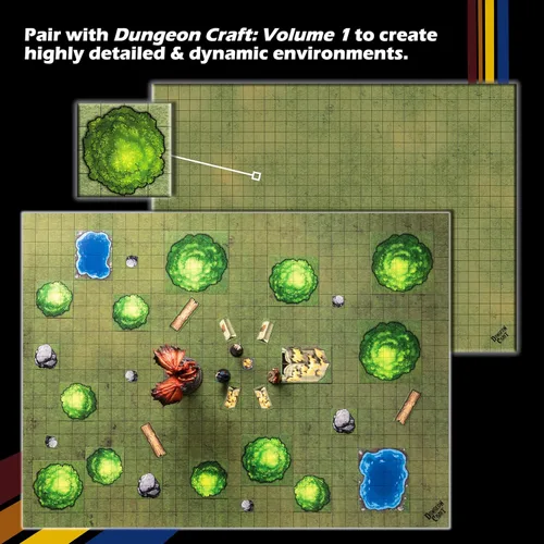 Vista 4 de Dungeon Craft RPG & DND Set de Inicio – Kit de Esenciales de Mapas Plegables – Set de 4 – Expedición