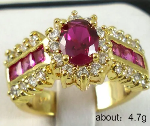 Vista 4 de Xiaomei Anillo de compromiso de oro amarillo de 14 quilates para mujer, joyería nupcial de compromiso, talla 6-10 (EE. UU. 10)