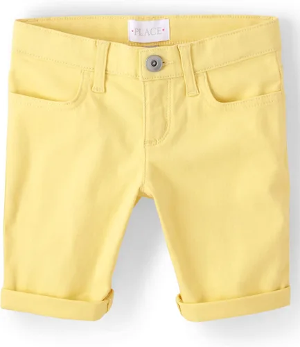 Vista 11 de The Children's Place - Pantalones cortos sólidos para niñas Aguamarina/rosa/amarillo/naranja Brights paquete de 4