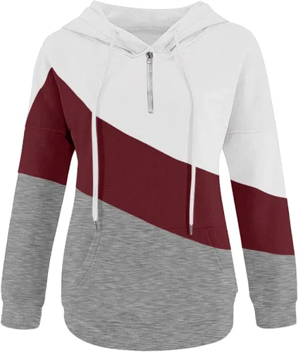 Vista 148 de Sudaderas con capucha para mujer, con cuello de botón, sin botones, con cordón, manga larga, lindas, ropa para adolescentes y niñas
