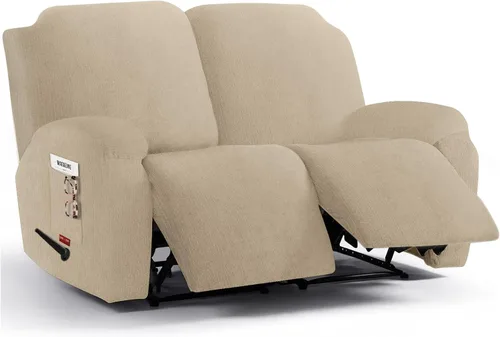 Vista 38 de 3 fundas elásticas para sillas reclinables, fundas de tela de felpa y protectores duraderos de muebles para niños y mascotas (1 plaza, negro)