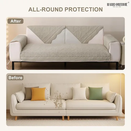 Vista 8 de HANDONTIME funda para sofá con diseño de acolchado para mascotas, protector de sofá de algodón para perros, funda transpirable para cama de perro