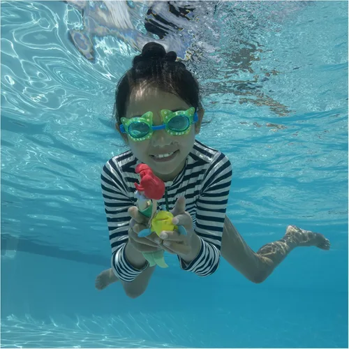 Vista 2 de SwimWays Sirenita Disney Personajes de Buceo para Niños Juguetes de Piscina - Princesa Ariel, Flounder y Sebastian, Juguetes de Baño y Suministros