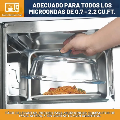 Vista 5 de lopeztek Cubierta de vidrio para salpicaduras de microondas, fundas de horno de microondas de vidrio para alimentos, protector de salpicaduras
