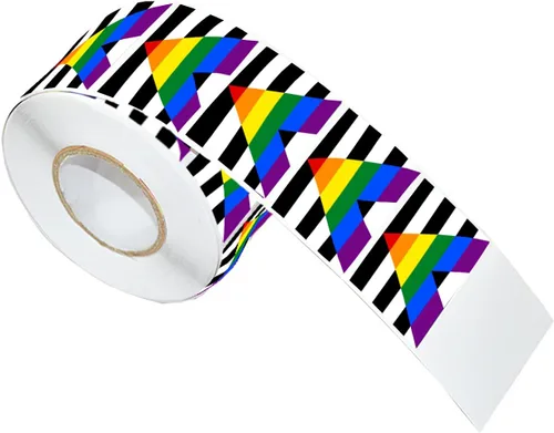 Vista 11 de LGBTQ - Calcomanías de orgullo, rectangulares de seis colores, arco iris, calcomanías autoadhesivas impermeables para desfiles y eventos