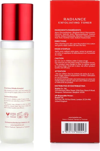 Vista 7 de Koji White Tónico exfoliante para cara, 5% de tóner PHA BHA 2% niacinamida, ácido kójico y ácido hialurónico Tónico facial hidratante y calmante