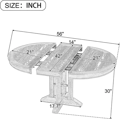 Vista 2 de JUSTONE Mesa de comedor redonda extensible, mesa de comedor de cocina con base en forma de X, juego de mesa de comedor para cocina, comedor, rincón