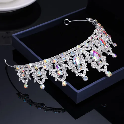 Vista 8 de Kamirola - Corona de reina y tiaras corona de princesa para mujeres y niñas, diademas de cristal para novia, princesa para bodas y fiestas (01)