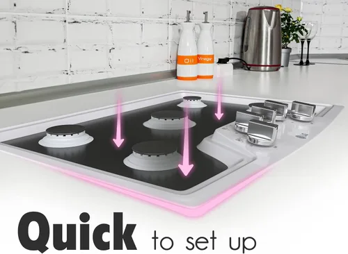 Vista 7 de Cubiertas superiores de estufa de teflón para quemadores de gas - Protector de estufa LG - Negro