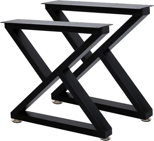 Vista 12 de Patas rectangulares industriales de metal de 16 pulgadas de altura, patas de banco de metal para mesa, diseño moderno de mediados de siglo, juego