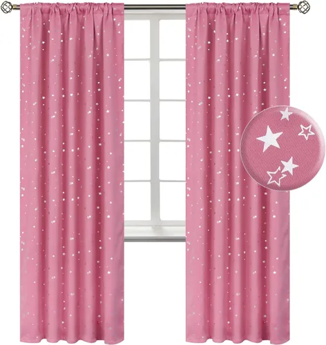 Vista 17 de BGment - Cortinas opacas para niños de 84 pulgadas de largo para dormitorio, cortinas con bolsillo para barra para oscurecer la habitación, cortinas
