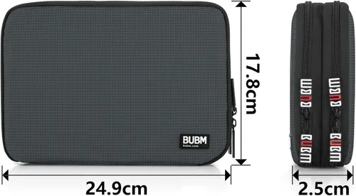 Vista 6 de Organizador de equipaje con doble capa para viajes BUBM, para llevar dispositivos y accesorios electrónicos., gris, 2 capas M Bolsa de viaje