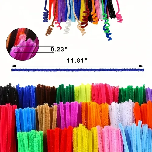 Vista 2 de Pipe Cleaners Bulk 200Pcs - 20 Colors Chenille Stems for Crafts, 11.81" Long x 0.23" Pipe Cleaner Crafts, Art & Craft Supplies for DIY Projects