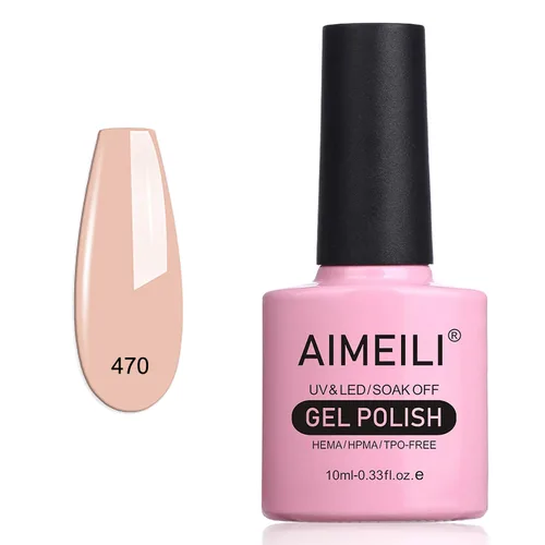 Vista 13 de AIMEILI Esmalte de uñas de gel de canela Soak Off UV LED translúcido (462) 0.3 fl oz