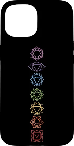 Vista 6 de Funda para iPhone 13 Pro Max, regalo espiritual Zen Rainbow Chakras alineados para amantes del yoga