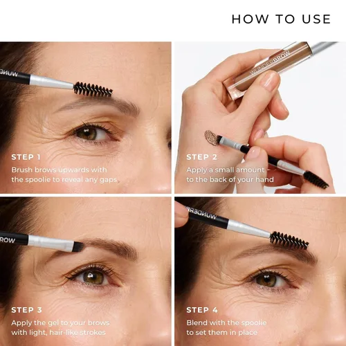 Vista 4 de WUNDER2 WUNDERBROW Gel de cejas de larga duración para maquillaje de cejas a prueba de agua, color castaño (el embalaje puede variar)