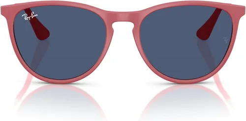 Vista 27 de Ray-Ban Junior RJ9060s Erika - Gafas de sol redondas para niños Caucho transparente fluorescente fucsia/marrón espejo naranja