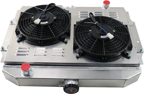 Vista 6 de Radiador de 3 filas compatible con AMC Rambler/Javelin AMX/SST/DPL V8 1959 1960 1965 1967 1969 1970 1972 Radiador de aluminio+ ventilador
