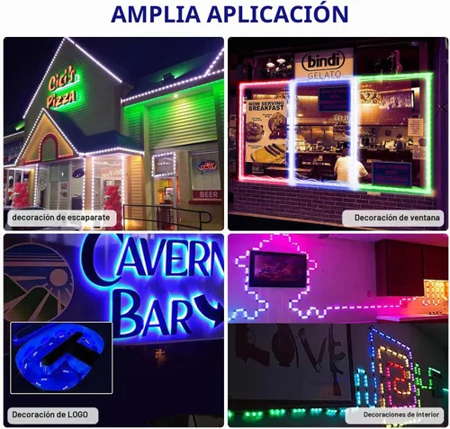 Vista 6 de Storefront Luces LED 3 LED 5050 SMD Luces de ventana Módulos Impermeable Negocio Luz Decorativa para Tienda Publicidad Señales Tira de Luz RGB 60ft